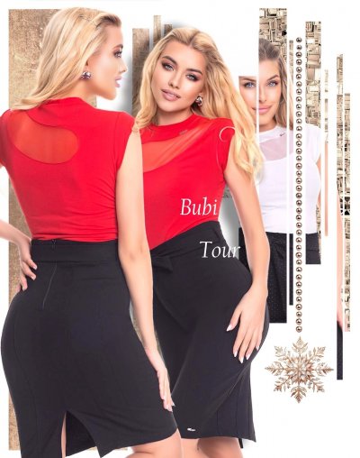 Mayo Chix- Tour szoknya fekete mintás