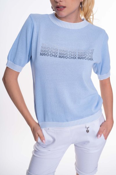 Mayo Chix - Frodo pulóver kötött világoskék