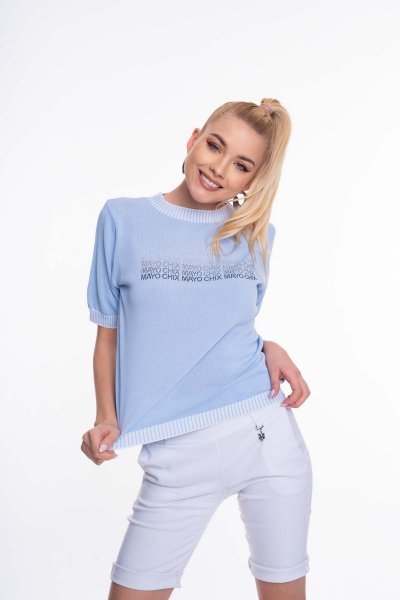 Mayo Chix - Frodo pulóver kötött világoskék