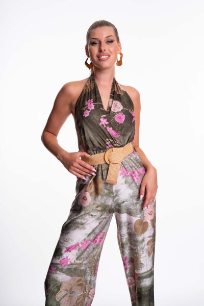 Mayo Chix-  Cambria overall khaki mintás szatén