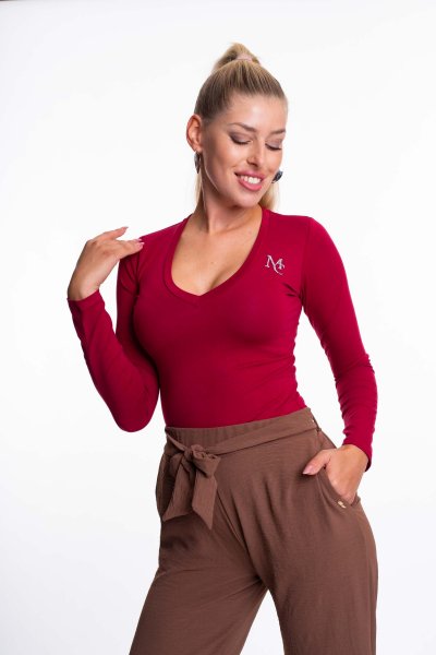 Mayo Chix - Vento póló strasszos burgundi