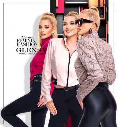 Mayo Chix - Glensy blézer bézs mintás