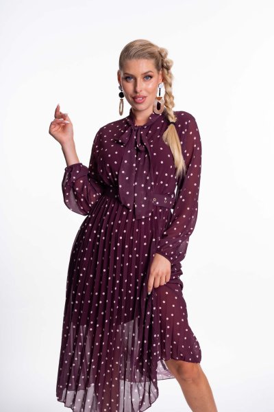 Mayo Chix - Bacardi ruha pöttyös mintás burgundi