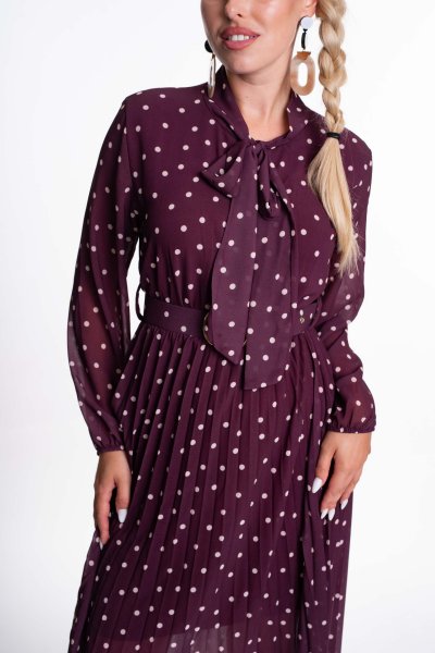 Mayo Chix - Bacardi ruha pöttyös mintás burgundi