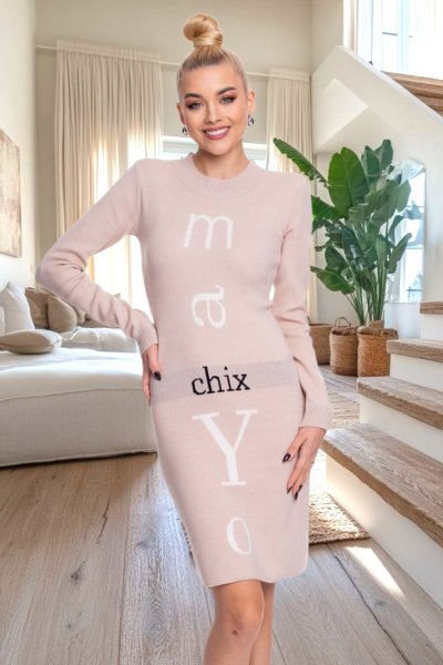 Mayo Chix - Kiss ruha kötött beige