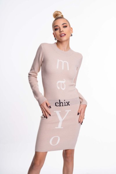 Mayo Chix - Kiss ruha kötött beige
