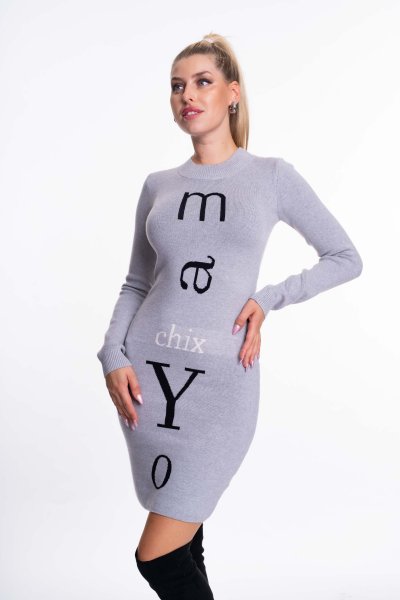 Mayo Chix - Kiss ruha kötött szürke