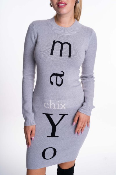 Mayo Chix - Kiss ruha kötött szürke